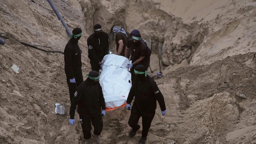 Hamas are releasing the remains of the last 11 hostages just one or two bodies every few days.
