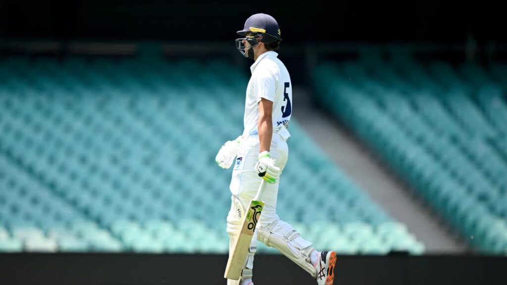 Sam Konstas failed with the bat as NSW tumbled to an innings defeat against Tasmania.
