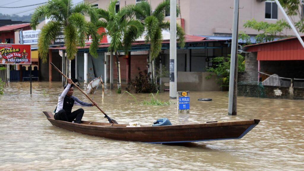 A rare tropical storm have led to extensive flooding across large parts of Southeast Asia.
