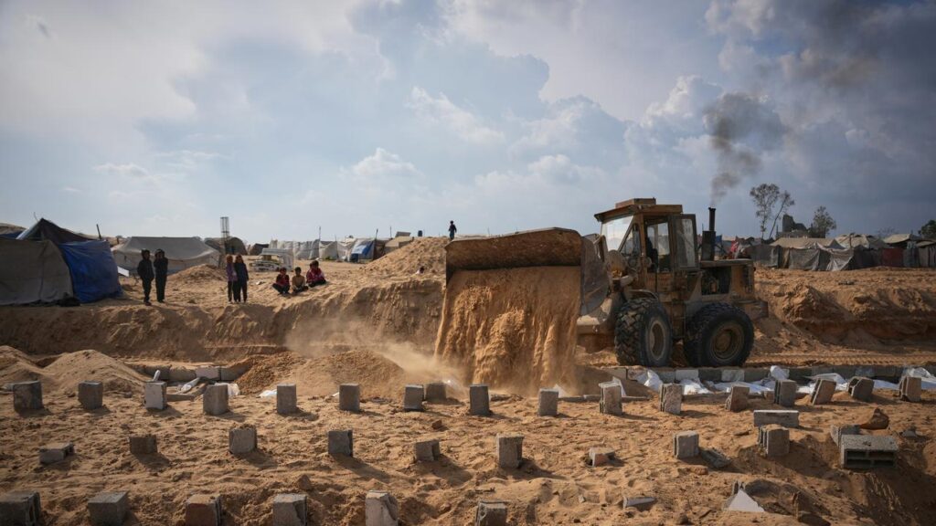 The bodies of 27 unidentified Palestinians returned from Israel have been buried in Deir al-Balah.
