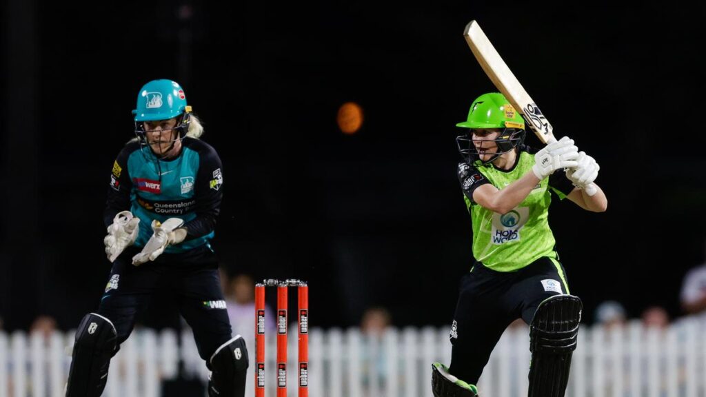 A blistering 79 by Tahlia Wilson has set up Sydney Thunder’s win over Brisbane Heat.
