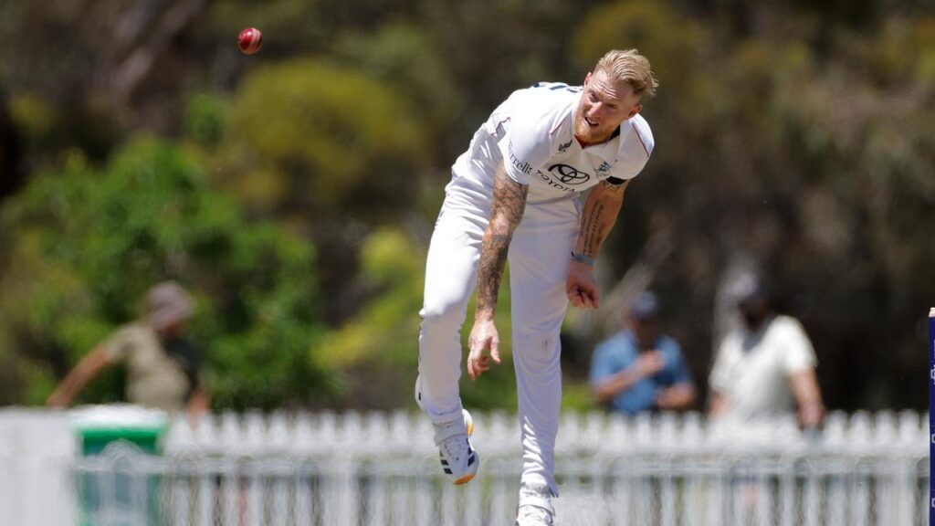 Back from injury, Ben Stokes picked up two early wickets in England’s Ashes warm-up in Perth.
