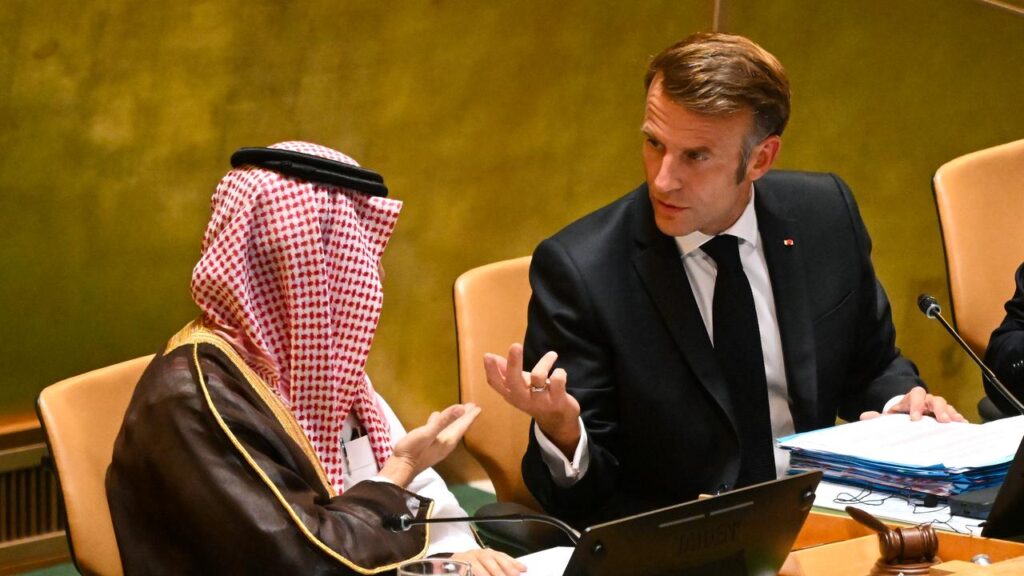 President Emmanuel Macron says a committee aims to finalise all conditions for a Palestinian state.
