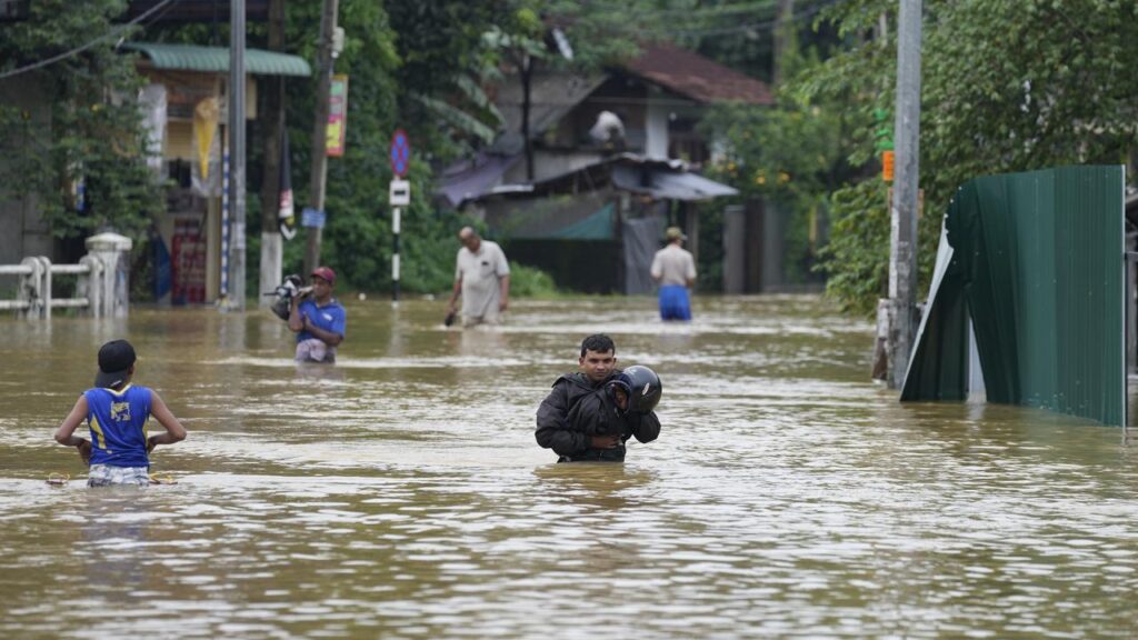 In Sri Lanka, river levels are continuing to rise amid heavy flooding, which has killed 56 people.

