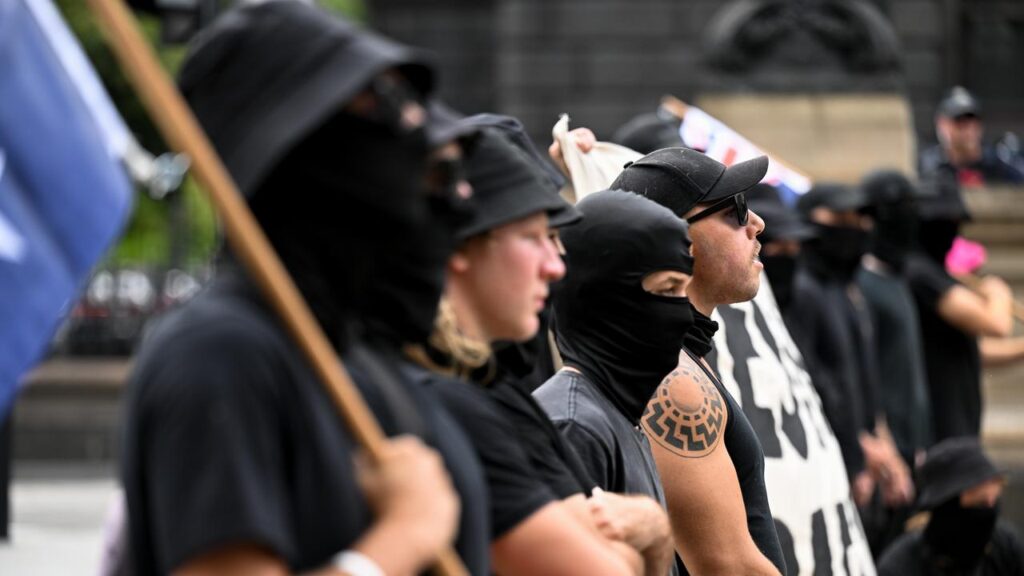 Neo-Nazi protesters have previously rallied outside parliaments in Melbourne and Sydney.
