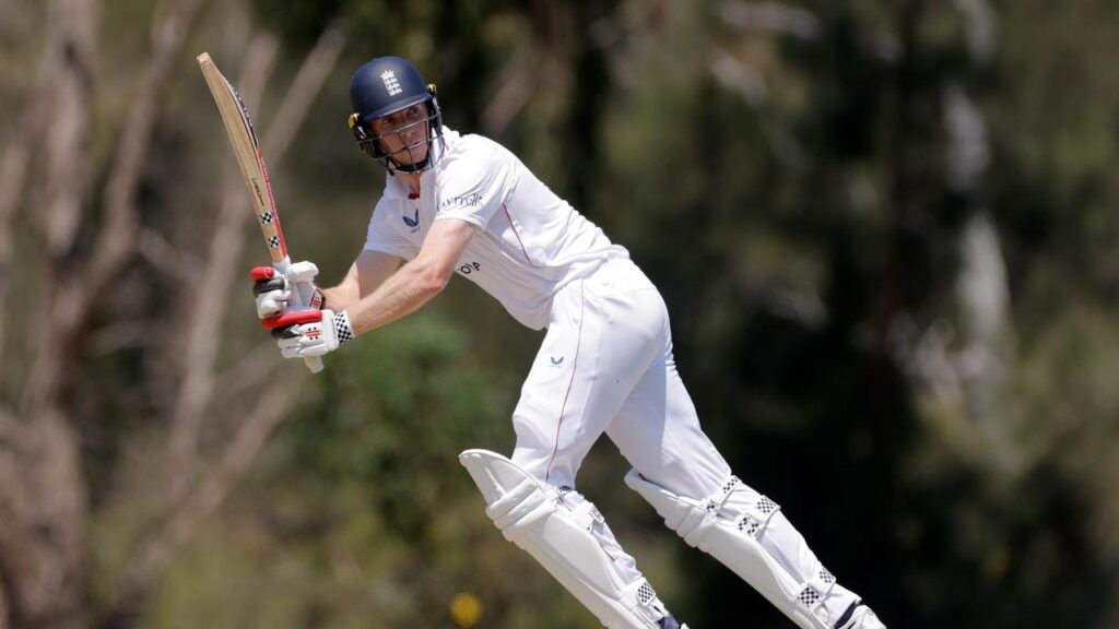 Opener Zak Crawley made a polished 82 in England’s Ashes warm-up match in Perth.
