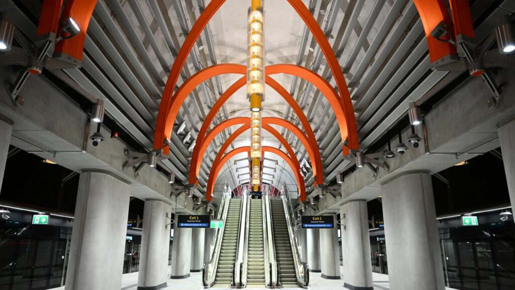 People are expected to flock for a look at five underground stations on a long-awaited rail line.
