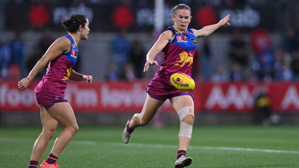 Shannon Campbell looked devastated after her errors cost Brisbane dear in the AFLW grand final.
