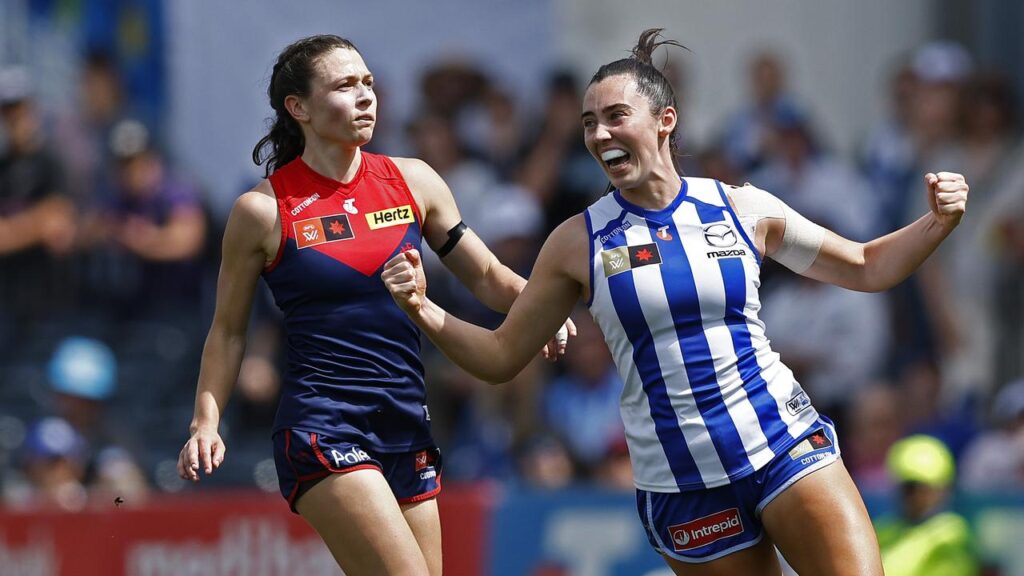 Blaithin Bogue starred as North Melbourne got over the line in a thrilling AFLW preliminary final.
