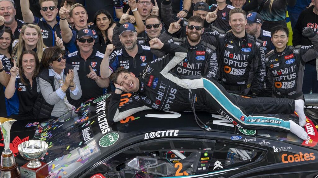 Chaz Mostert has at last become a Supercars champion, winning the competition’s first grand final.
