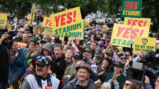MACQUARIE POINT STADIUM PROTEST
