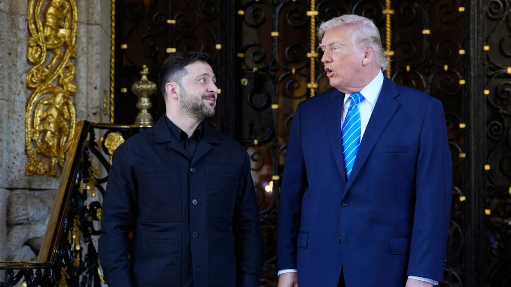 Ukraine President Volodymyr Zelenskiy has arrived for ceasefire talks with President Donald Trump.
