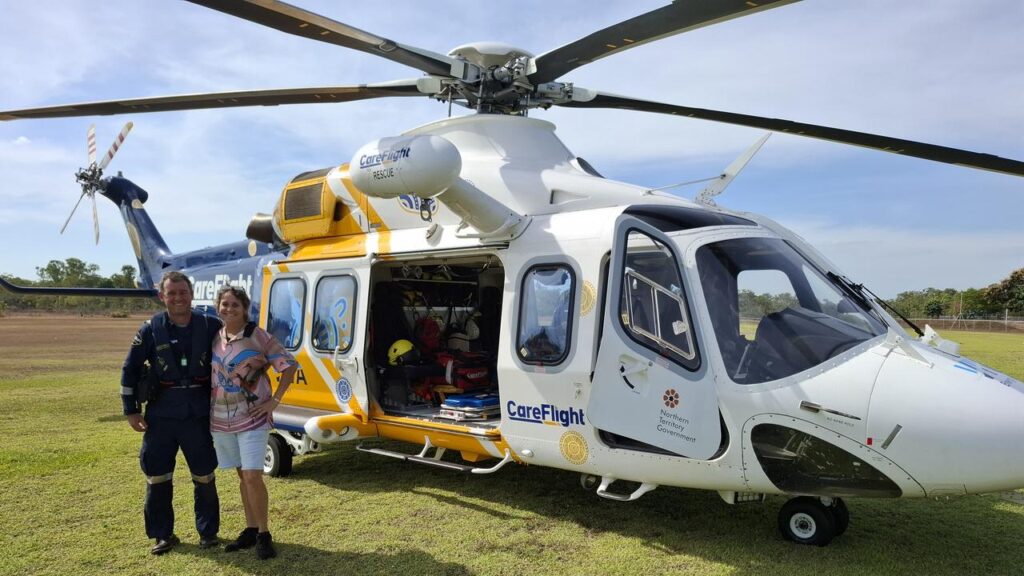 Indigenous health worker Sharon Walker completed her remote emergency training with Careflight.
