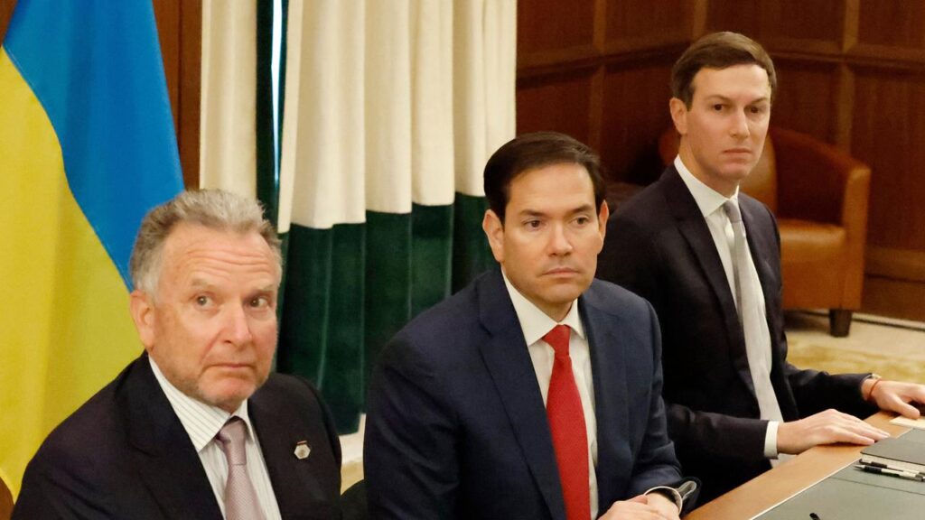 Steve Witkoff, Marco Rubio and Jared Kushner spoke with Ukrainian officials in Florida on Sunday.
