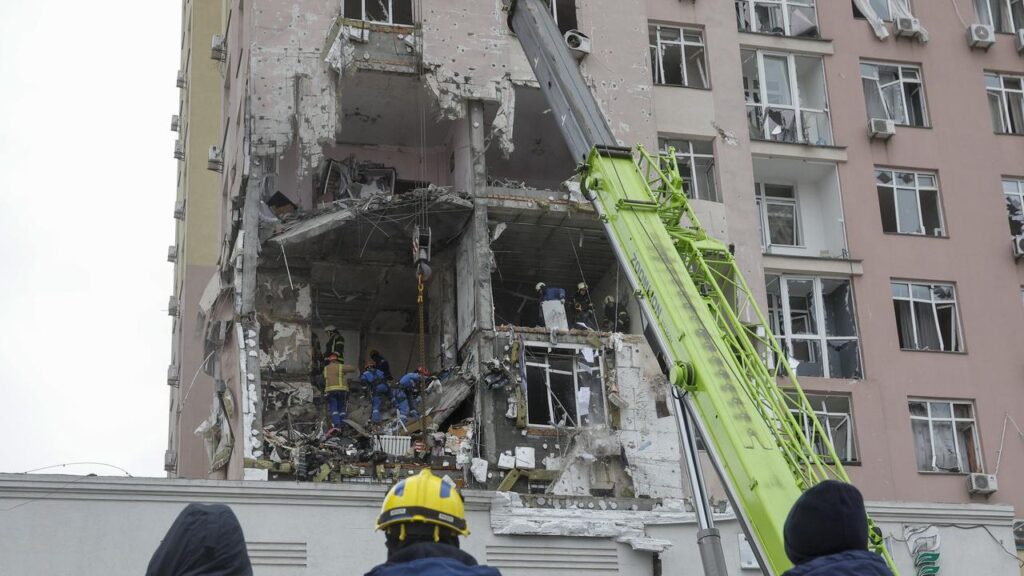 Kyiv has been pounded by Russian drones and missiles overnight, knocking out heating and power.
