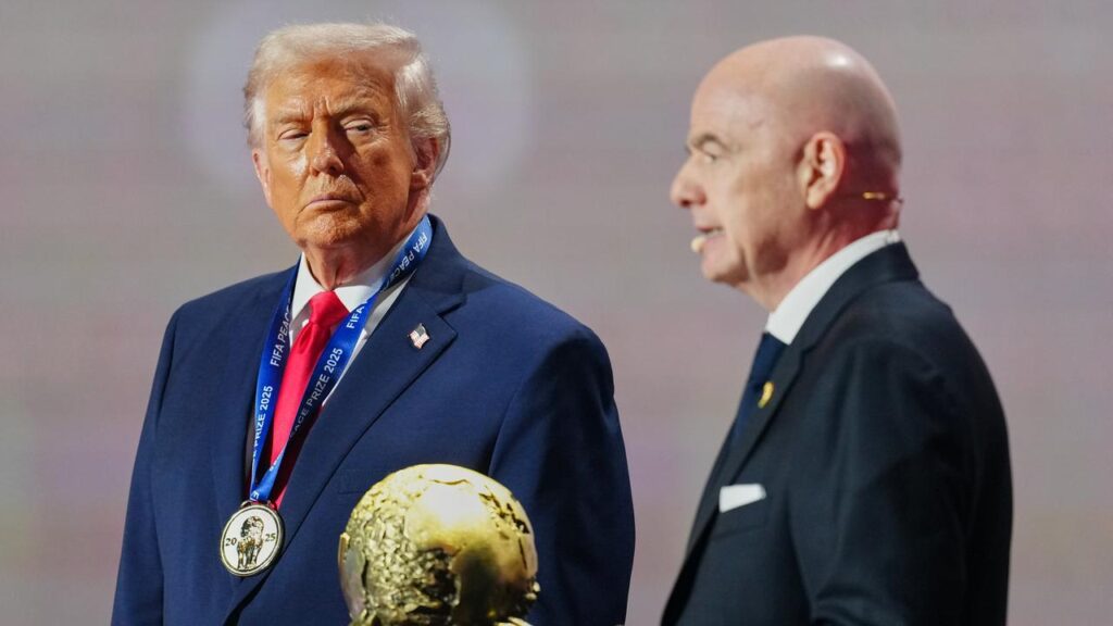 President Donald Trump was given the FIFA Peace Prize from close ally President Gianni Infantino.
