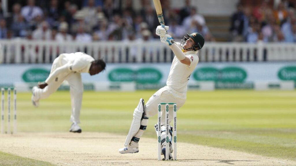 Australia’s Steve Smith is yet be dismissed by Jofra Archer as he prepares to inflict more grief.
