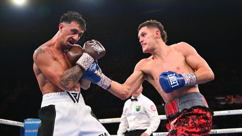 Max McIntyre (r) will share the spotlight with world champion Jai Opetaia on the Gold Coast.
