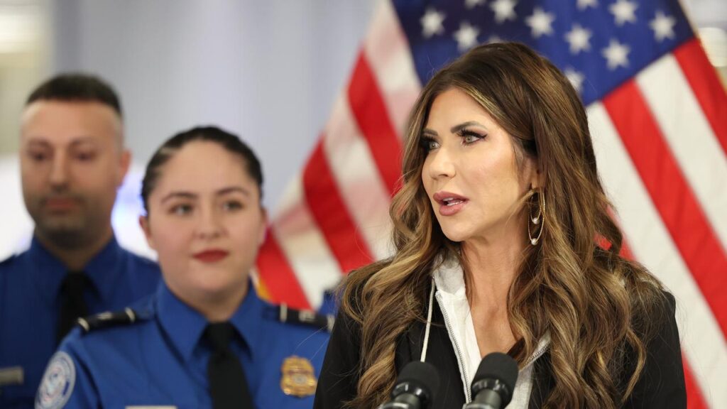 A shooting suspect likely was radicalised in the US, Homeland Security Secretary Kristi Noem says.
