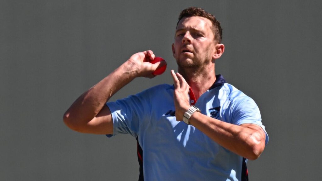 Josh Hazlewood’s return to the playing arena has been disrupted by an achilles injury.
