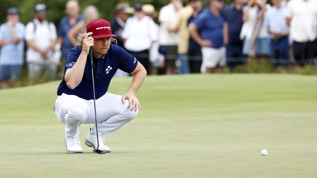 Cameron Smith looked pretty comfortable on the slick Royal Melbourne greens. 
