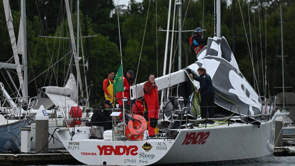 Disappointment for the crew of Yendys, forced to abandon the Sydney-Hobart just before the start. 
