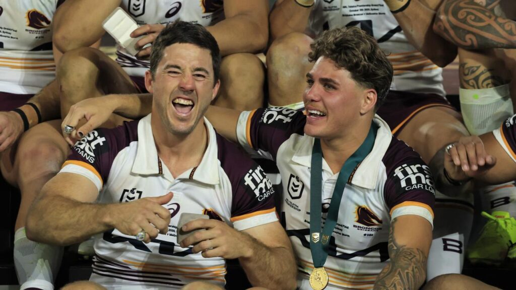 Ben Hunt (L) is hungry to go back-to-back with Brisbane as he eyes playing on in 2027.
