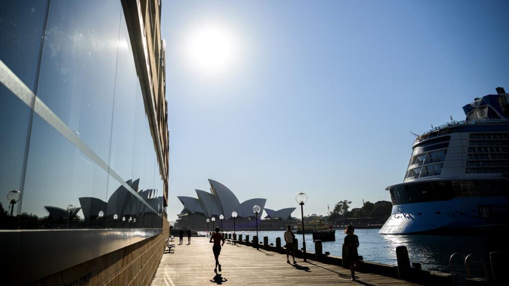 A total fire ban is in place across NSW, with temperatures in Sydney forecast to reach 43C.
