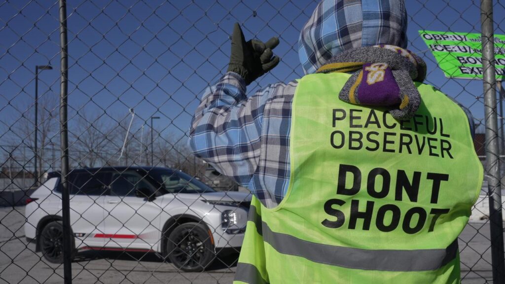 Tensions remain high in Minneapolis after confrontations between protesters and immigration agents.
