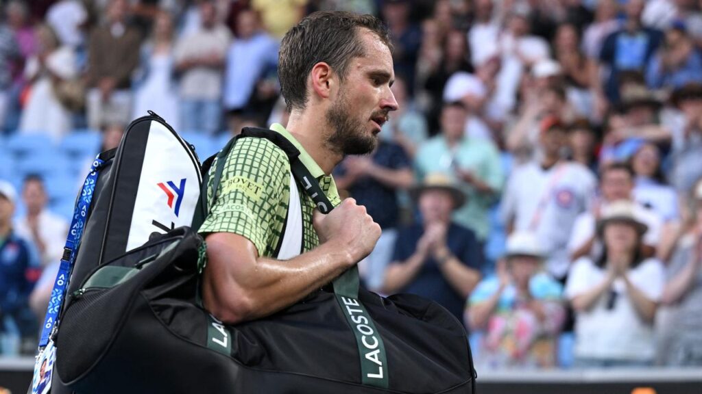 Daniil Medvedev was left adopting an upbeat face despite being knocked out in Melbourne.
