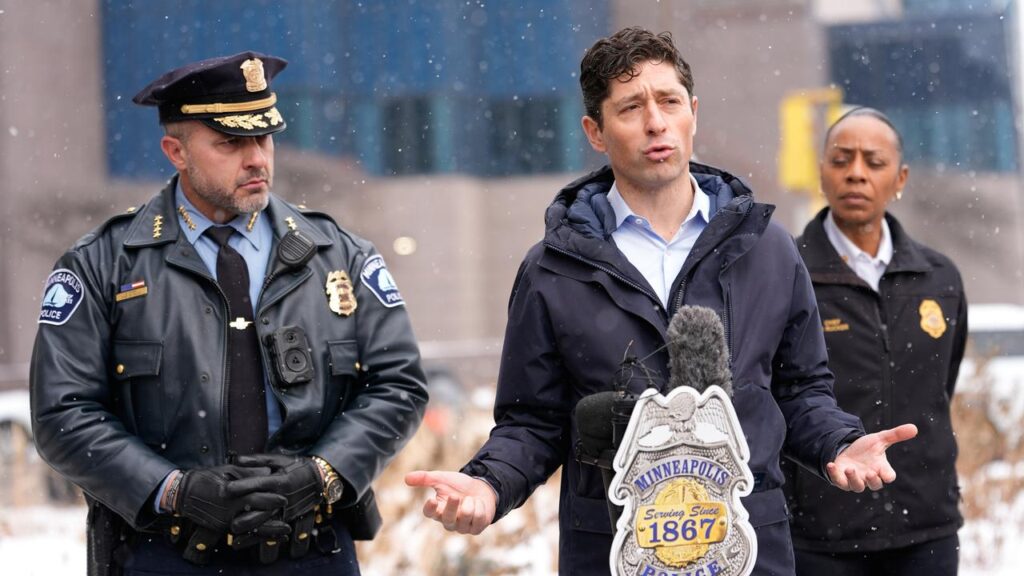 Minneapolis mayor Jacob Frey says anyone causing damage to property ‍during demos will be arrested.
