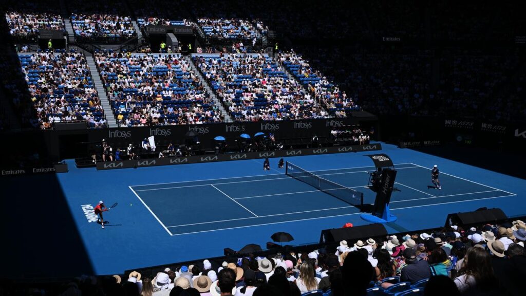 Record numbers of fans are flocking into Melbourne Park for the Australian Open.

