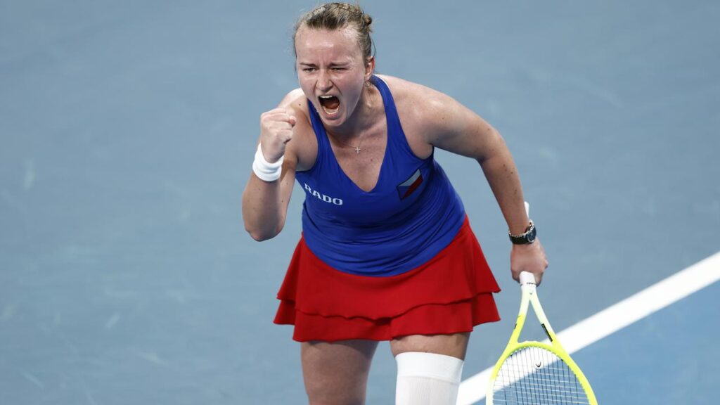 Czechia’s Barbora Krejcikova has beaten Australia’s Maya Joint in their United Cup match in Sydney.
