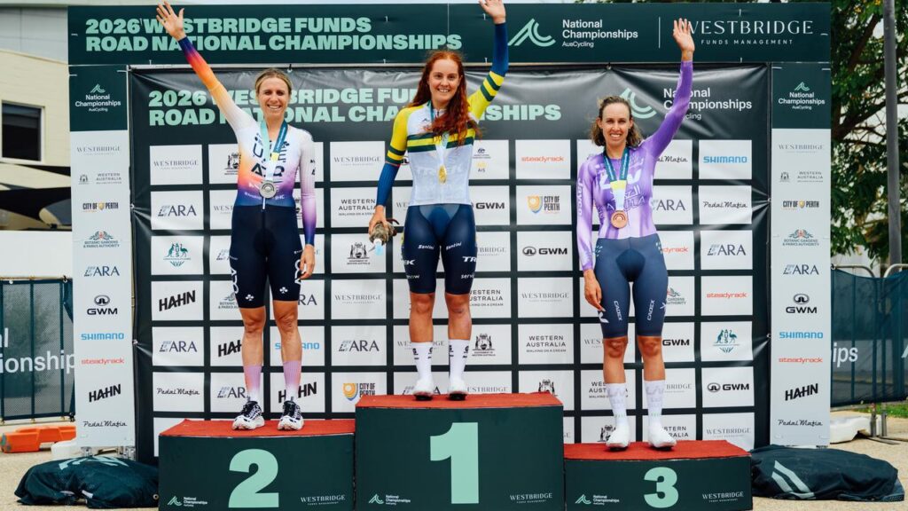 Felicity Wilson-Haffenden has upstaged Brodie Chapman to win cycling’s national time trial crown.
