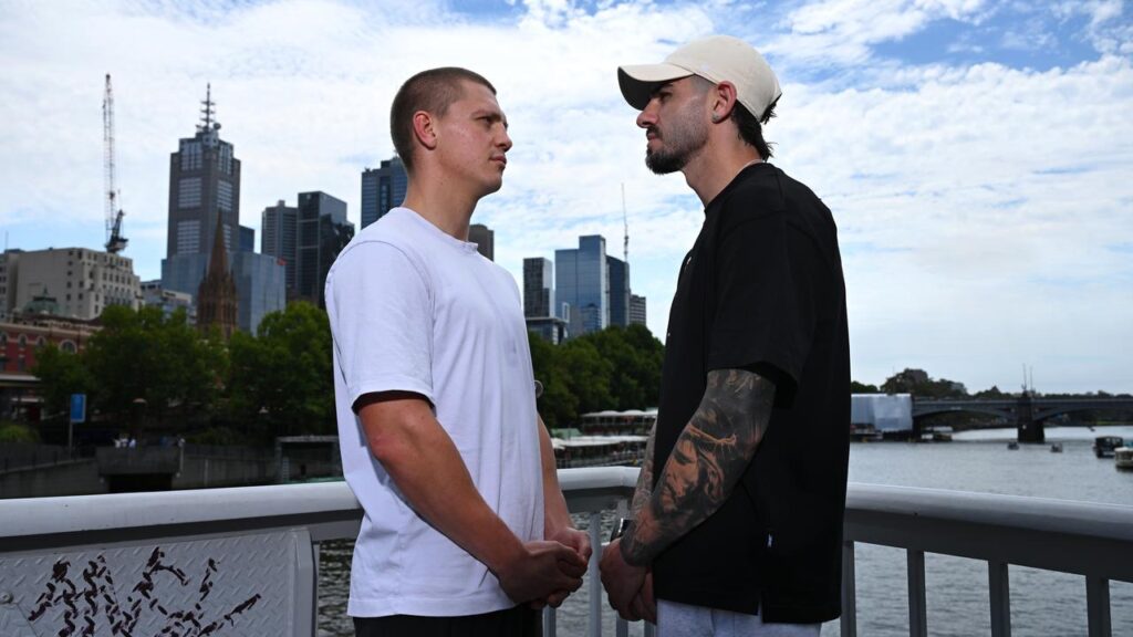 Nikita Tszyu (l) and Michael Zerafa (r) will square off next week Friday in Brisbane.
