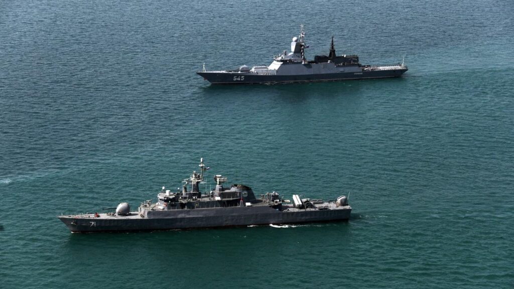 Iran has been conducting naval exercises with Russia in the Sea of Oman.
