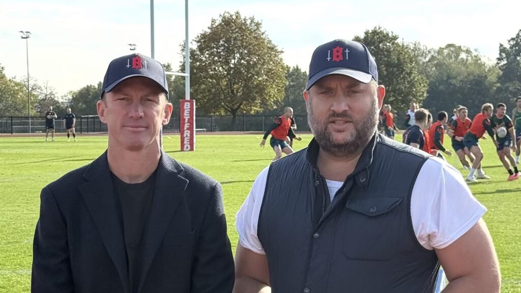 London Broncos co-owners Darren Lockyer (L) and Grant Wechsel have forged Brisbane links.
