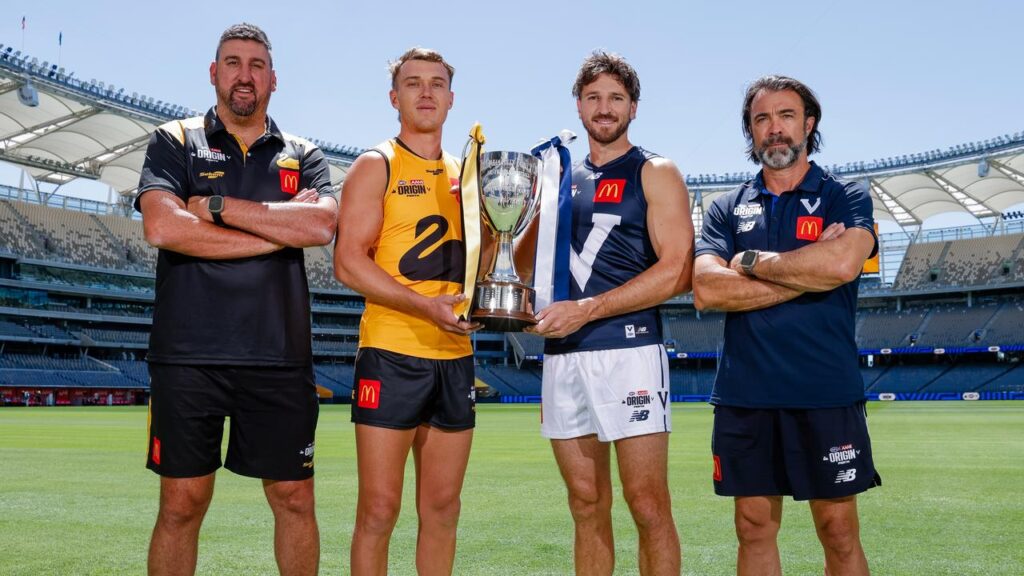 After a 27-year hiatus, State of Origin football returns with WA hosting Victoria in Perth.
