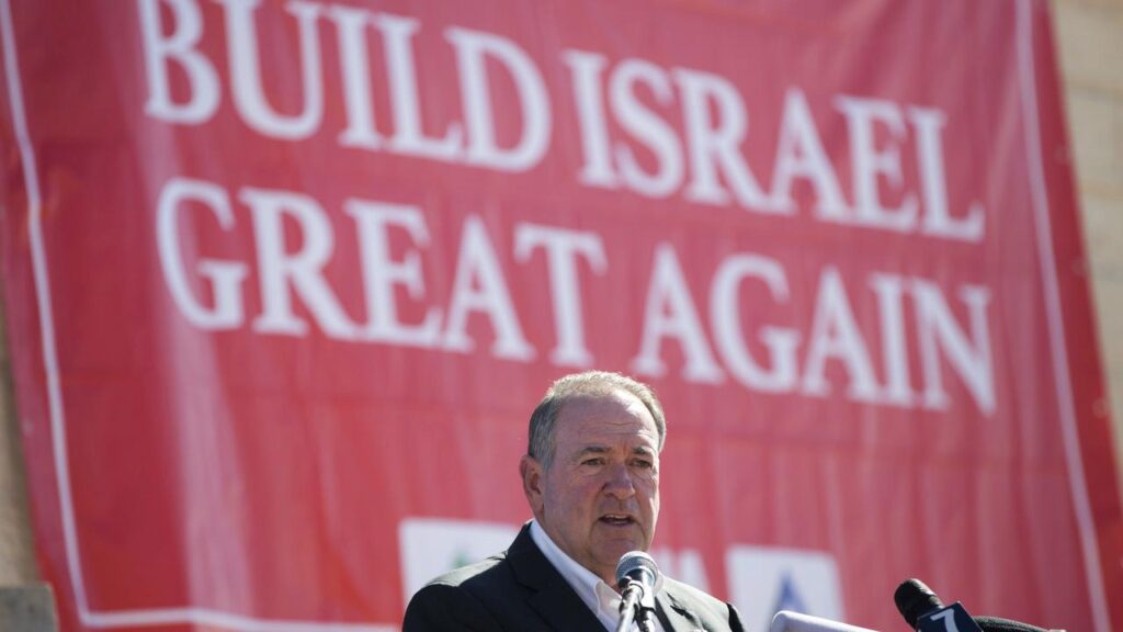 Mike Huckabee’s comments have drawn the ire of neighbouring countries in the Middle East.
