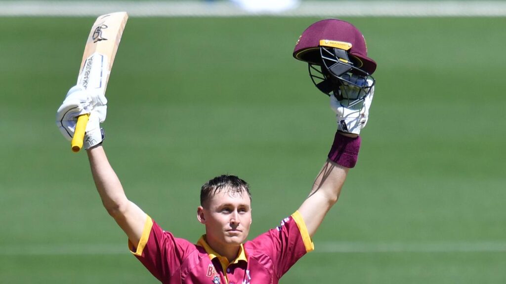 Marnus Labuschagne made 126 as Queensland beat South Australia by 125 runs in their one-day clash.
