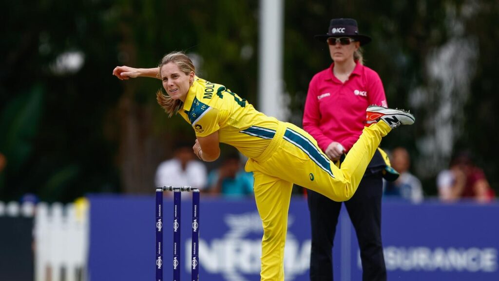 Sophie Molineux has a back injury and is out of the rest of the series against India. 
