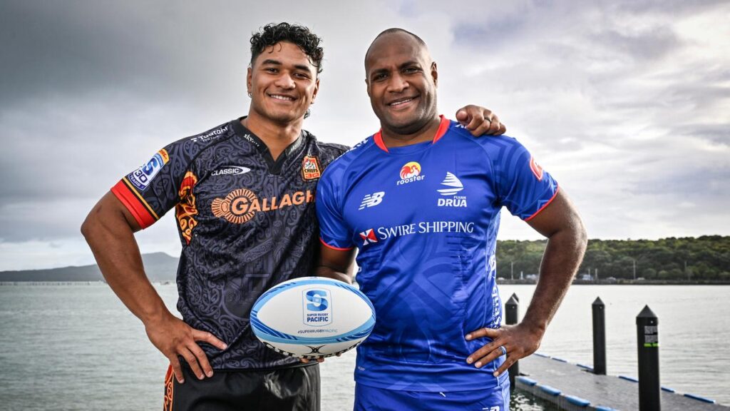 Manasa Mataele (R) has returned to Fiji and will bring added toughness to the Drua this season.
