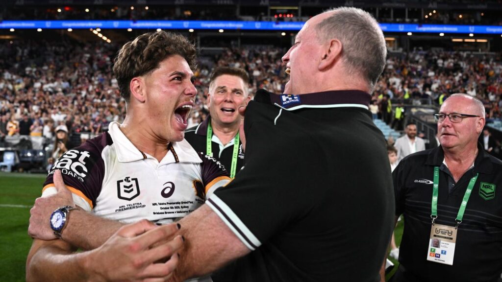 Broncos’ NRL kings Reece Walsh and coach Michael Maguire are up for the World Challenge Cup in Hull.
