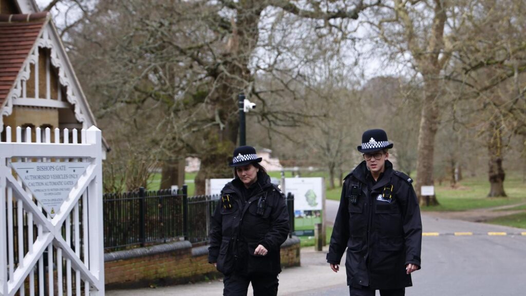 Police are continuing to search Royal Lodge where Andrew Mountbatten-Windsor lived for two decades.
