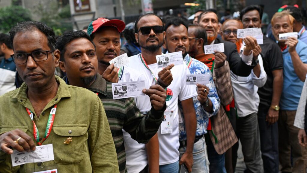 Bangladeshis are flocking to polling stations for the country’s pivotal parliamentary election.
