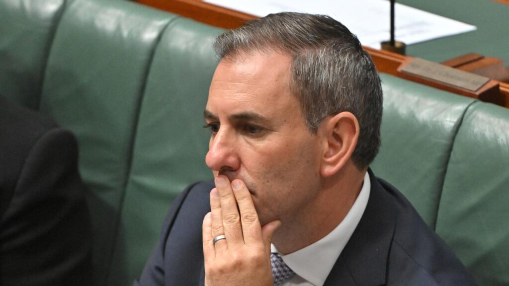 Jim Chalmers says the IMF report indicates the federal budget is heading in the right direction.
