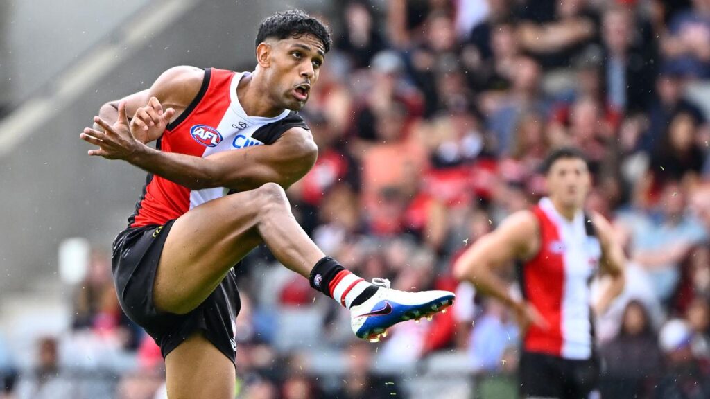 St Kilda star Nasiah Wanganeen-Milera lit up the pre-season game against Essendon.
