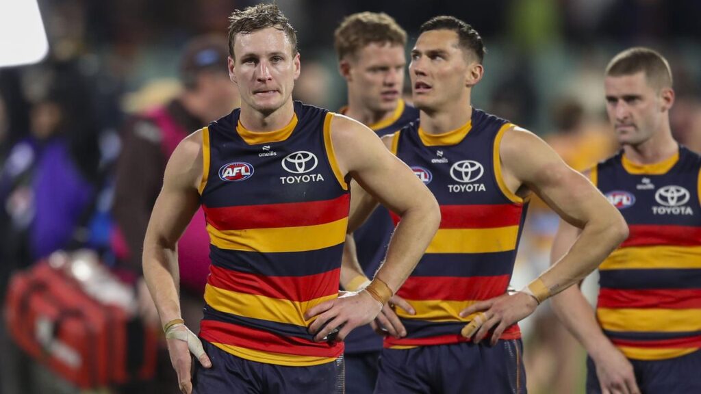 Jordan Dawson and his Crows feel the pain of crashing from the finals with consecutive losses.
