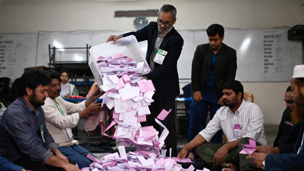 Turnout in Bangladesh’s election appeared on track to exceed the 42 per cent in the prior election.
