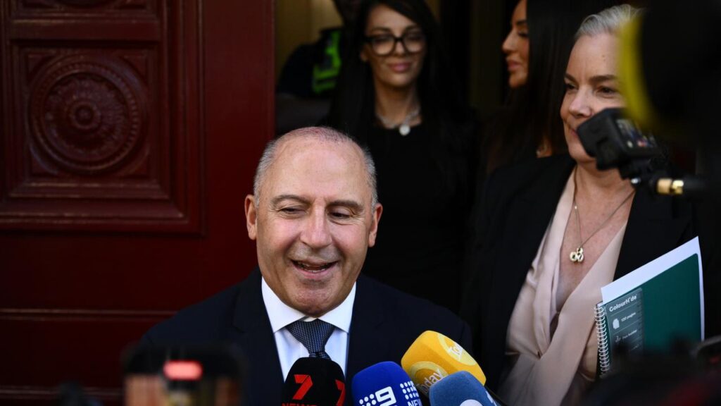 A smiling Tony Mokbel declined comment on whether he’ll seek compensation over the Lawyer X scandal.

